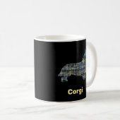 Corgi Yellow & Black Grid Line Koffiemok (Voorkant rechts)
