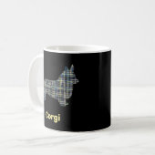 Corgi Yellow & Black Grid Line Koffiemok (Voorkant links)