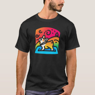 Corgi Yoga Houden Vreedzaam Teken 80s Retro Mannen T-shirt