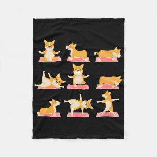 Corgi Yoga Shirt-yoga Corgi-hond Op Mat-coole Cade Fleece Deken