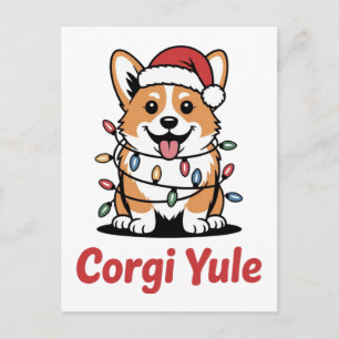 Corgi Yule Grappig Kerstmis Kawaii Corgi Hond Lief Briefkaart