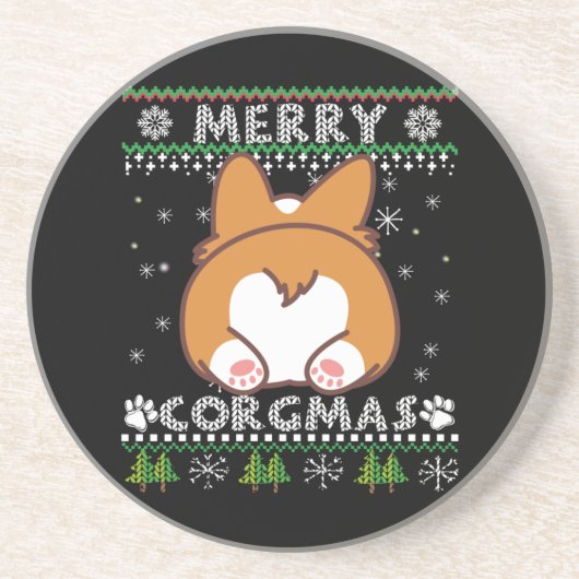 Corgi Zandsteen Onderzetter (Voorkant)