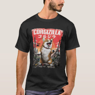 Corgi-Zilla parodie op Japanse Corgi-hond T-shirt