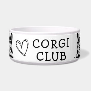 Corgi Zwart en Wit Thema Voerbakje