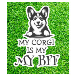Corgi Zwart-wit Beste harige vriend Thema Sticker