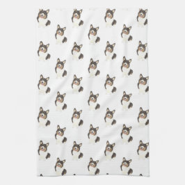 Corgi (zwarte trichloor) theedoek