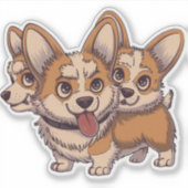 Corgiberus, de lieve bewaker sticker (Voorkant)