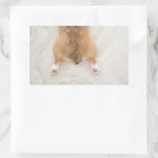 corgibilje rechthoekige sticker (Tas)