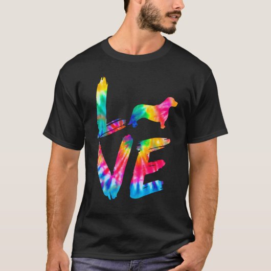 Corgidor Tie Dye Liefde Hond Moeder Vader T-shirt (Voorkant)