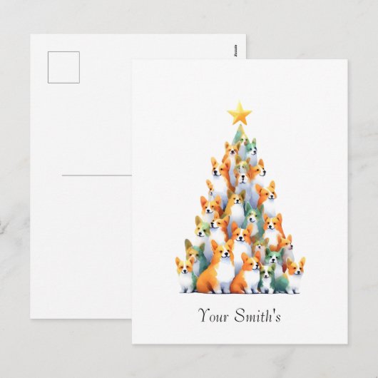 Corgies kerst feestdagenkaart (Voorkant / Achterkant)