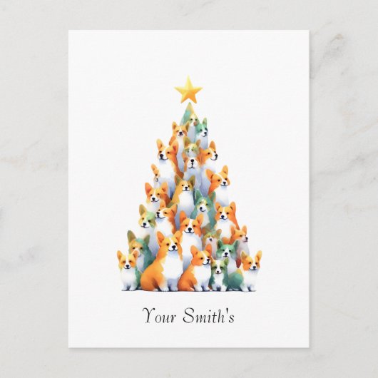 Corgies kerst feestdagenkaart (Voorkant)