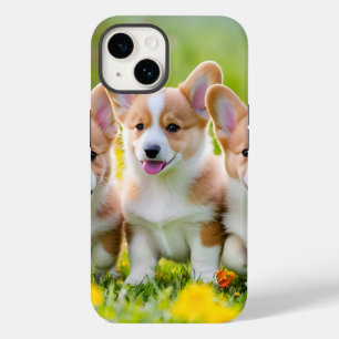 Corgies spelen in het gras Case-Mate iPhone 14 hoesje