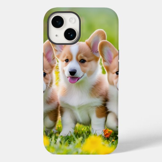 Corgies spelen in het gras Case-Mate iPhone case (Achterkant)