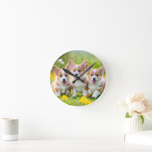 Corgies spelen in het gras ronde klok (Huis)