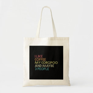 Corgipoo Dog Eigenaar Gift Coffee Lover Funny Tote Bag