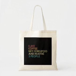 Corgipoo Dog Eigenaar Gift Coffee Lover Funny  Tote Bag