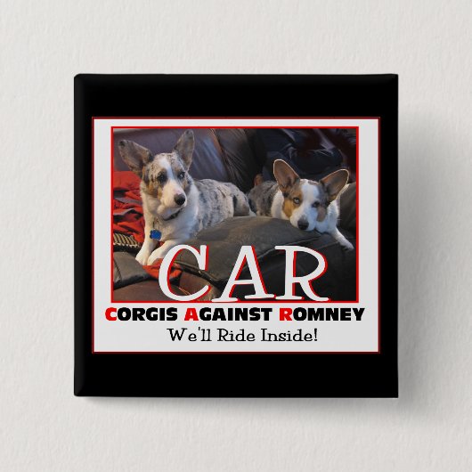 Corgis Against Romney pin Vierkante Button 5,1 Cm (Voorkant)