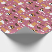 Corgis and Cupcakes Birthday Party Cadeaupapier (Hoek)