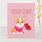 Corgis and Flowers Galentine's Day Card Kaart (Gele Bloem)