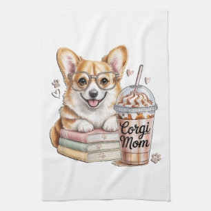 Corgi's Boeken en Ijsgekoelde Koffie voor Hond Theedoek
