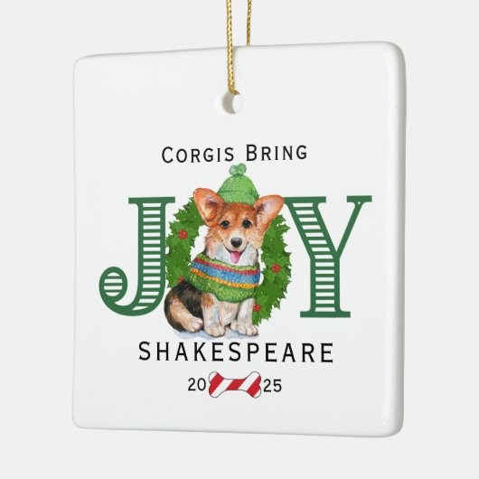 Corgis Bring Joy Keramisch Ornament (Links)