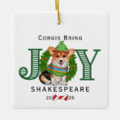 Corgis Bring Joy Keramisch Ornament (Voorkant)