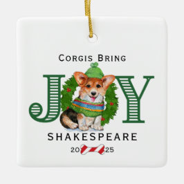 Corgis Bring Joy Keramisch Ornament