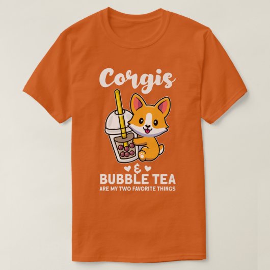 Corgis & Bubble tea Corgi Premium T-shirt (Design voorkant)