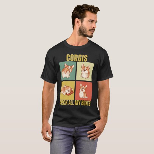 Corgis Check All My Boxes  Corgi T-shirt (Voorkant volledig)