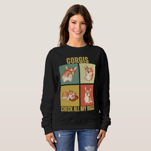 Corgis Check All My Boxes Corgi Trui (Voorkant volledig)