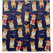 Corgis Christmas: Feestelijk  patroon Douchegordijn (Voorkant)