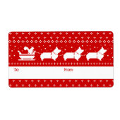 Corgis Christmas Sleigh Dogs Vakantie van Etiket (Voorkant)
