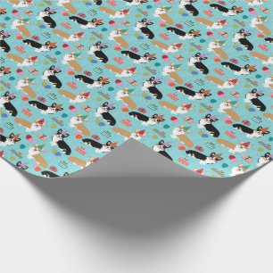 Corgis Dog Birthday Wrapping Paper Cadeaupapier