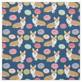 Corgis Donuts Fabric - Corgi donut design Stof