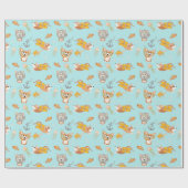 Corgis duikt in oceaanpatroon cadeaupapier (Vlak)