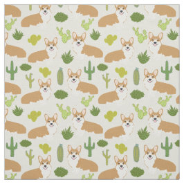 Corgis en Cactus Fabric - schattig naaiwerk Stof