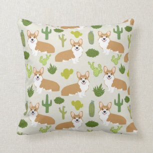 corgis en cactus gooien kussens met schattig corgi