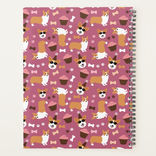 Corgis en Cupcakes Schattige Funny Weekly Maandeli Planner (Achterkant)