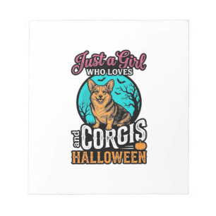 Corgis en Halloween Meisje Vintage Gravure Shirt  Notitieblok