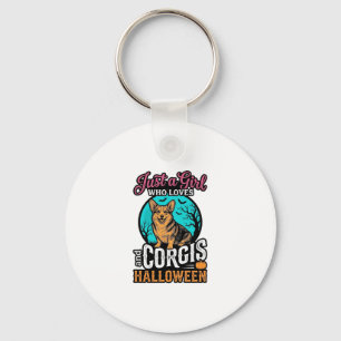 Corgis en Halloween Meisje Vintage Gravure Shirt  Sleutelhanger