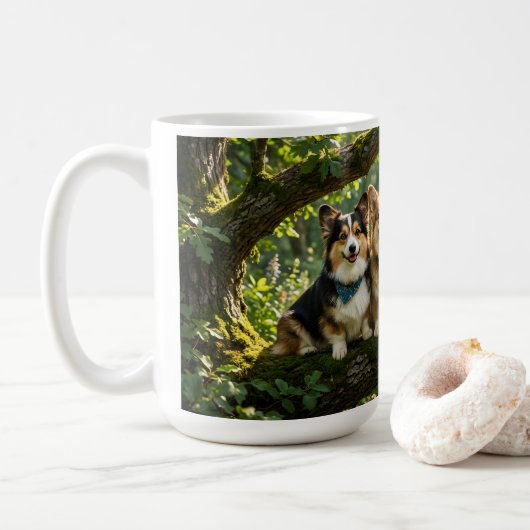 Corgi's en Vogel Koffiemok (Met donut)