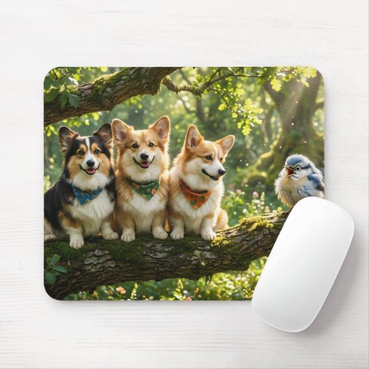 Corgi's en Vogel Muismat (Met muis)