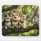 Corgi's en Vogel Muismat (Voorkant)