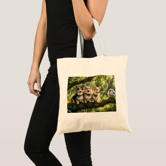 Corgi's en Vogel Tote Bag (Voorkant (product))