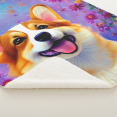 Corgi's Floral World Sherpa Deken (3/4)