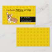 Corgi's Footprint Dog Care Yellow visitekaartje (Voorkant / Achterkant)