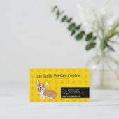 Corgi's Footprint Dog Care Yellow visitekaartje (Staand voorkant)