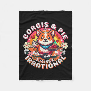 Corgis Funny Pi Day Pie Butterflies Who Loves Corg Fleece Deken