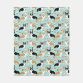 Corgis houdt van koffie lichtblauw fleece deken (Voorkant)