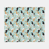Corgis houdt van koffie lichtblauw fleece deken (Voorkant (Horizontaal))